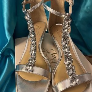 Beautiful Jeweled Wedge Sandals Size 8
